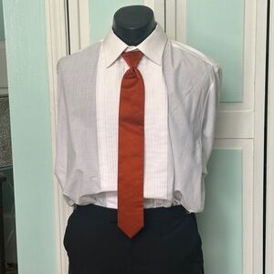 Burnt Orange Skinny Twill Tie Wedding Prom Tuxedo Pre Tied 4 available